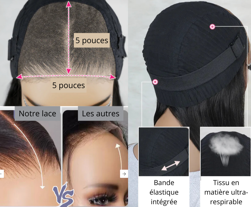 Perruque Body Wave Pré Customisée Lace 5x5